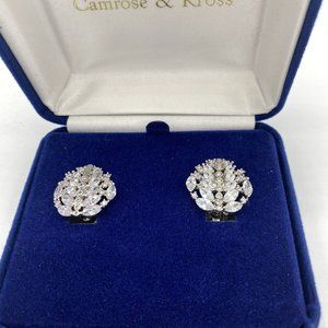 Camrose & Kross JBK Clip On Swarovski Crystal Engagement Earrings NIB COA